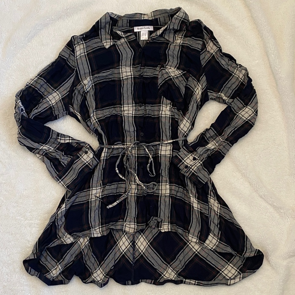 Motherhood Maternity Plaid Tunic Top- Size Large - GUC